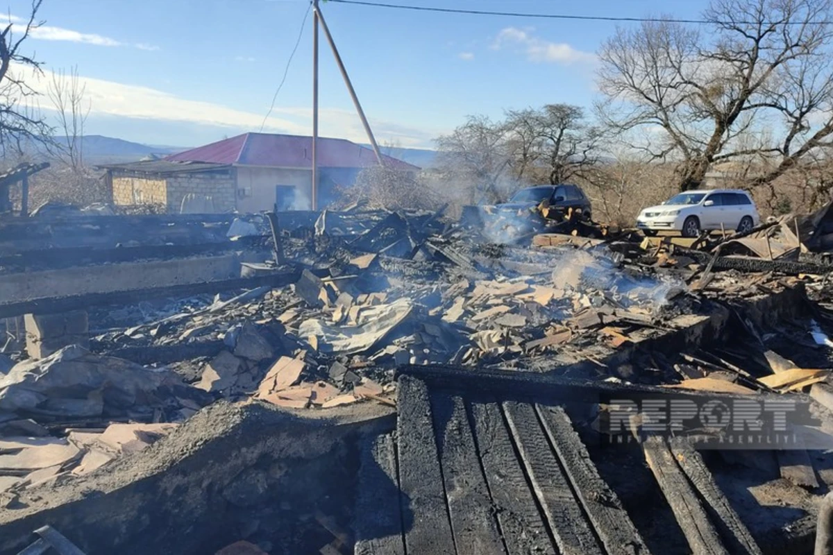 Oğuzda evləri yanan ailələrə yardım olunacaq