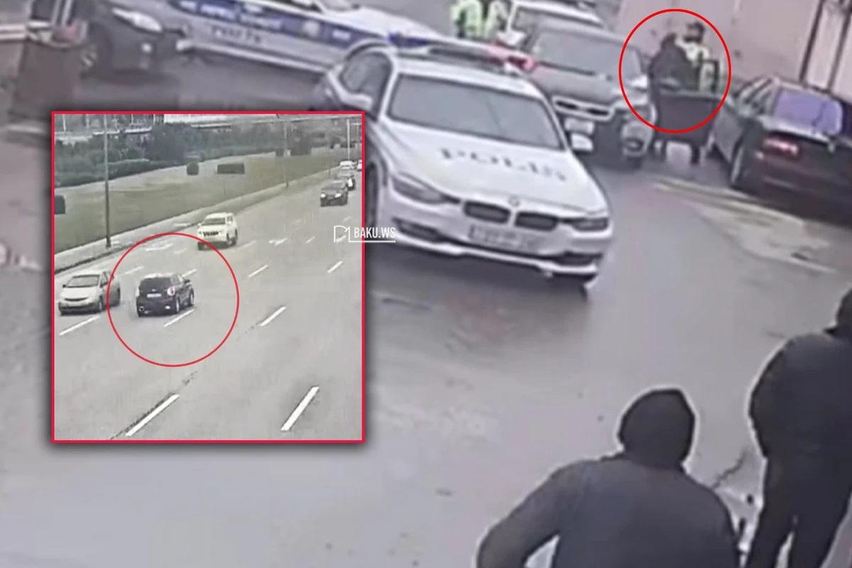 Bakını bir-birinə qatan sürücünün saxlanılma anı - 3 DYP maşını belə sıxışdırdı - VİDEO