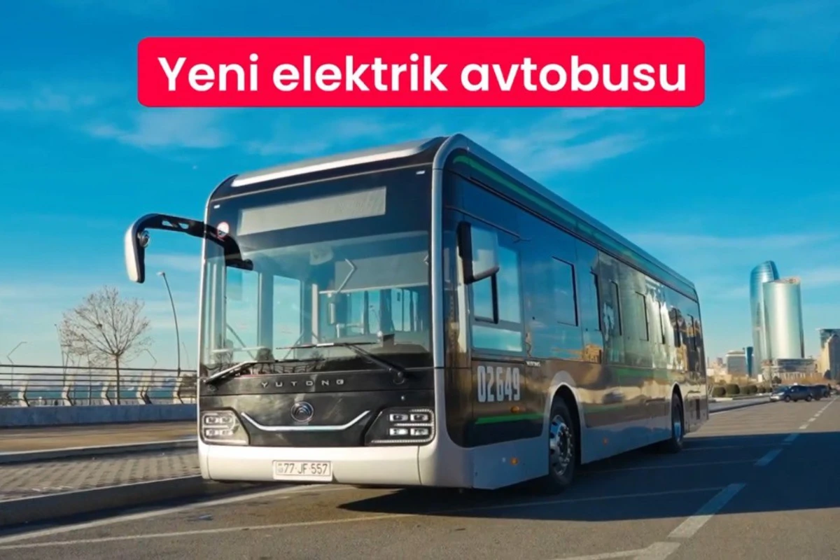Bakının marşrut xəttinə daha bir elektrik mühərrikli avtobus buraxılıb - VİDEO