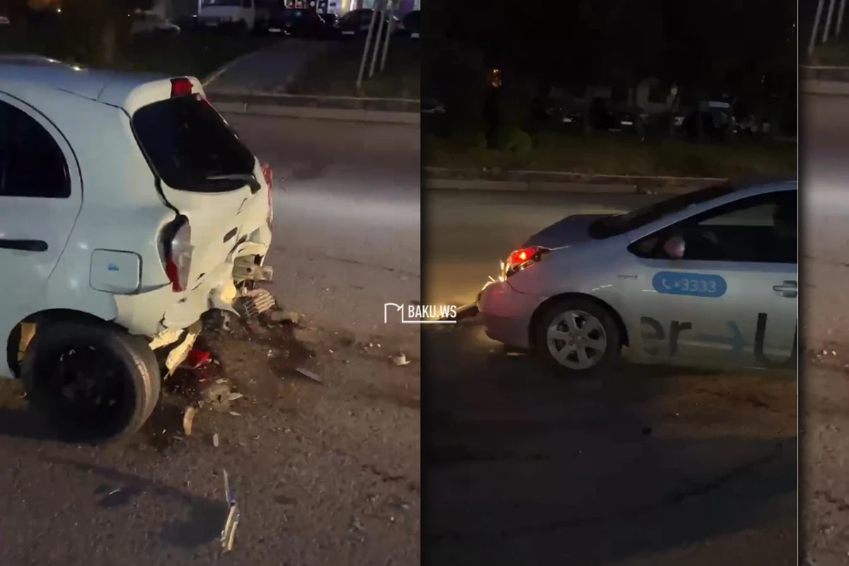 Bakıda qəza, Prius sürücüsü avtomobili vurub qaçdı - VİDEO