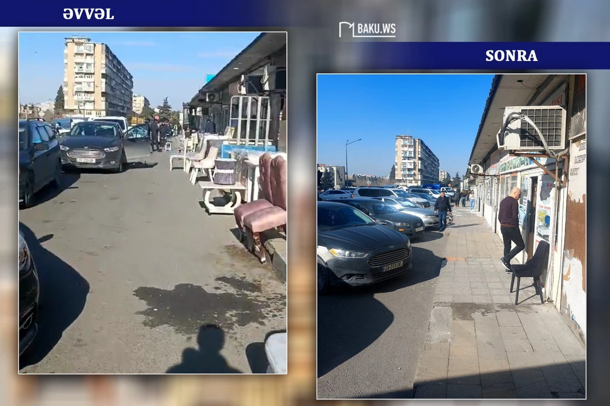 Mağaza sahibləri tərəfindən zəbt olunmuş səki təmizlənib - YENİLƏNİB - FOTO/VİDEO