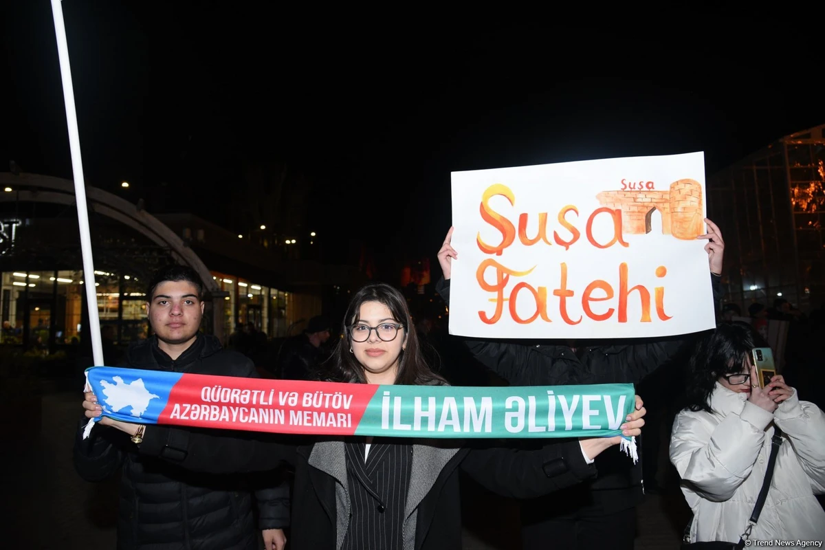 Bakıda İlham Əliyevə dəstək yürüşü keçirilir - VİDEO