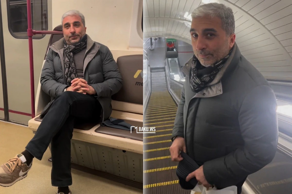 Əməkdar artist 21 ildən sonra ilk dəfə metroda: Bakı metrosu çox gözəldir - VİDEO