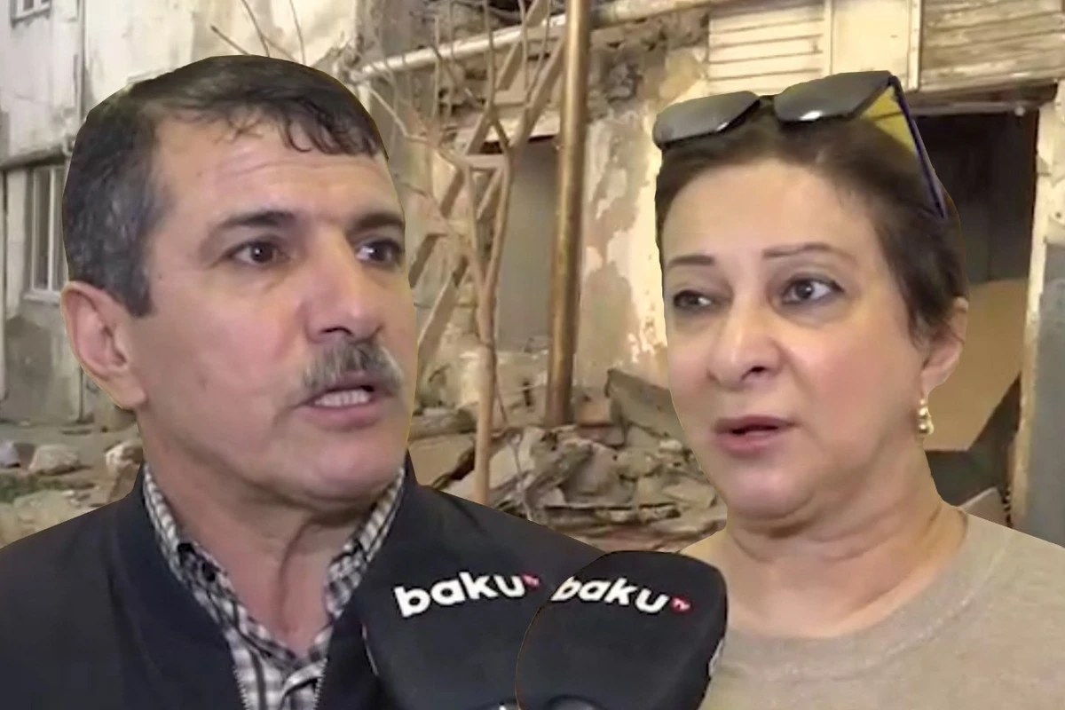 Bakıda sökülən binanın bəzi sakinləri ilə tikinti şirkəti arasında problem - VİDEO