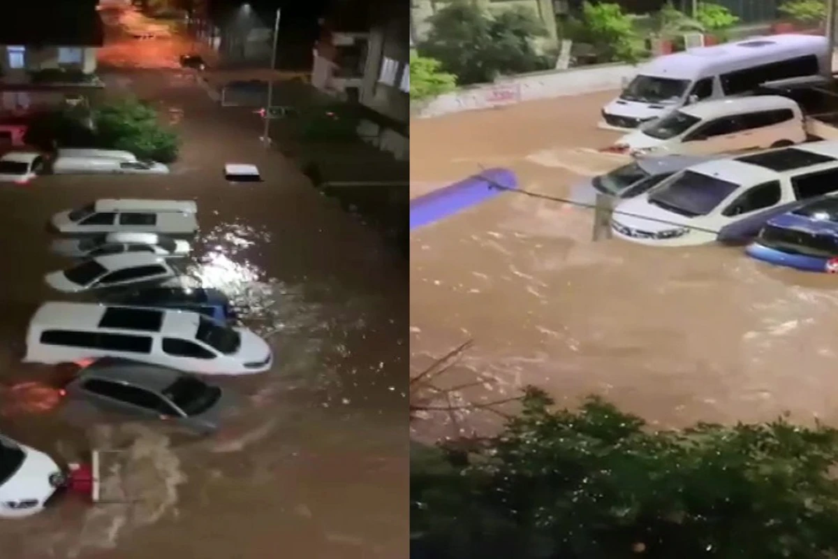Antalyada sel həyatı iflic etdi - VİDEO