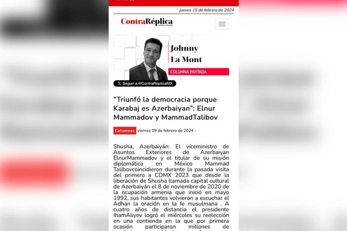 Meksika KİV-i: Budəfəki prezident seçkiləri Azərbaycanın bütün ərazisini əhatə edib