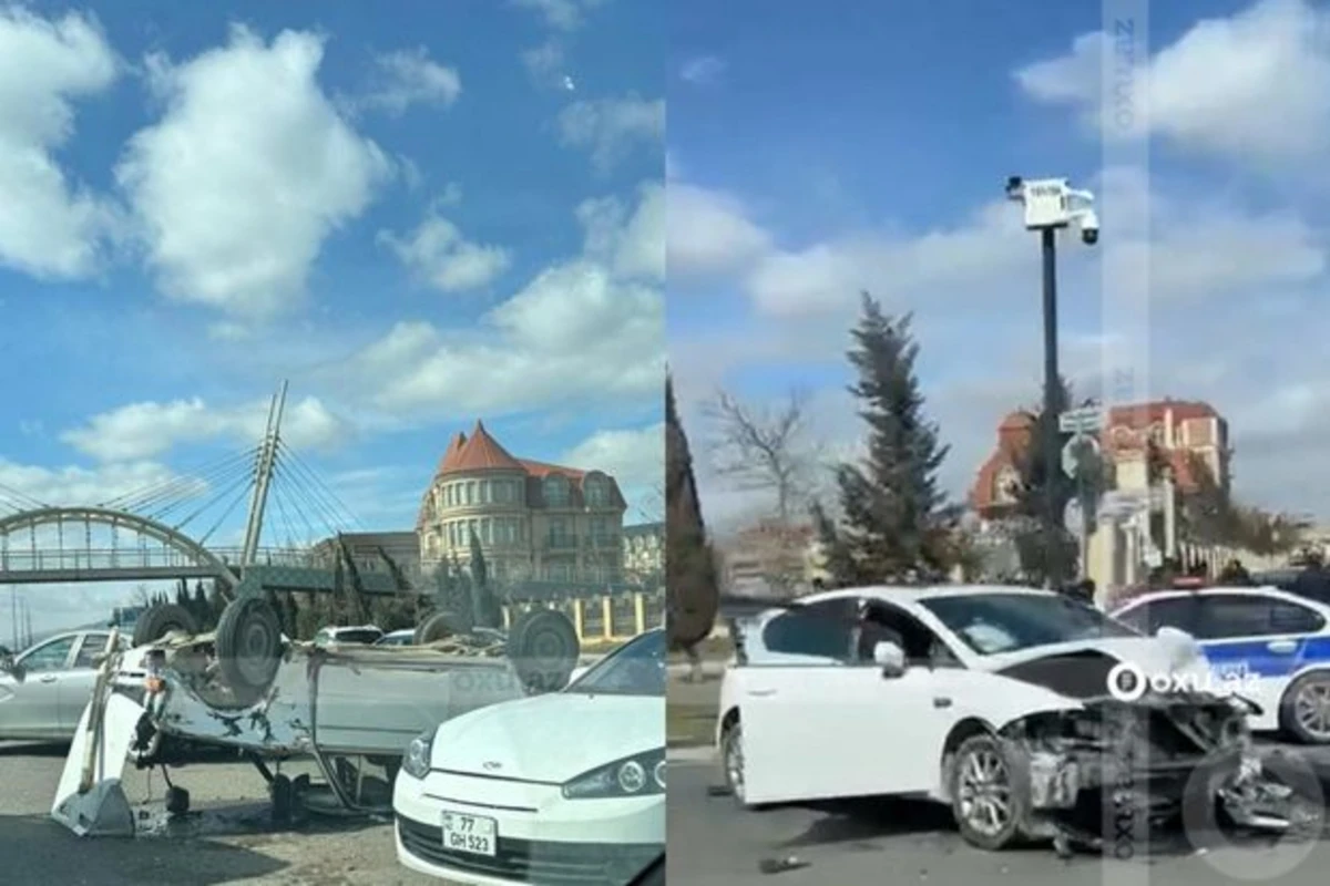Bakıda zəncirvari qəza: Xəsarət alanlar var - FOTO/VİDEO