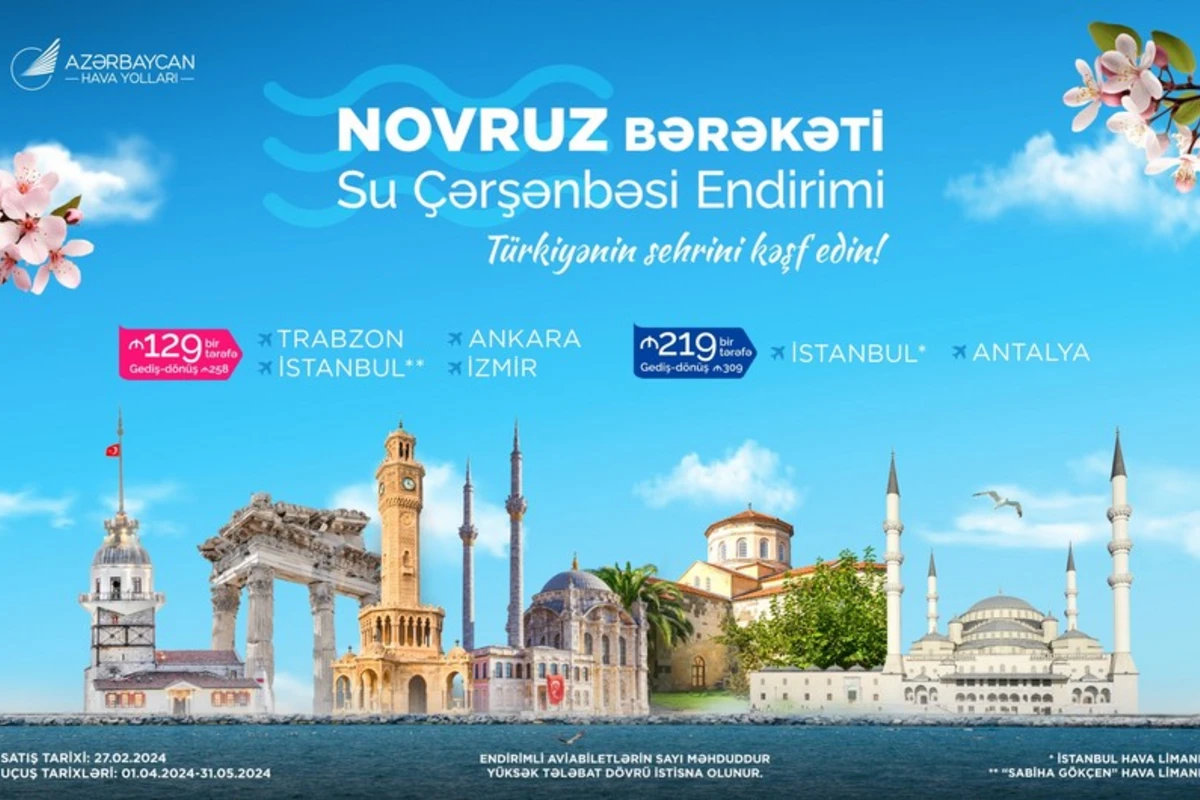 AZAL Türkiyənin bir sıra istiqamətləri üzrə yeni aksiyaya start verir