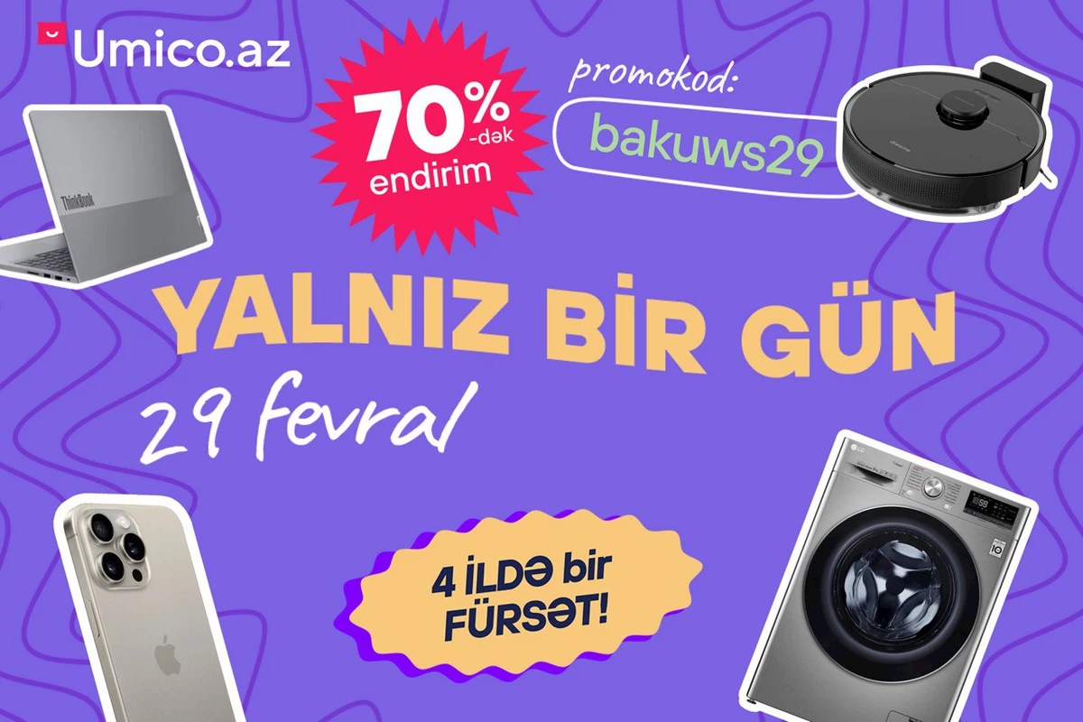 29 fevral “Umico Market”də böyük endirimlər - Notbuklar, məişət texnikası… 70%-dək endirimlə!