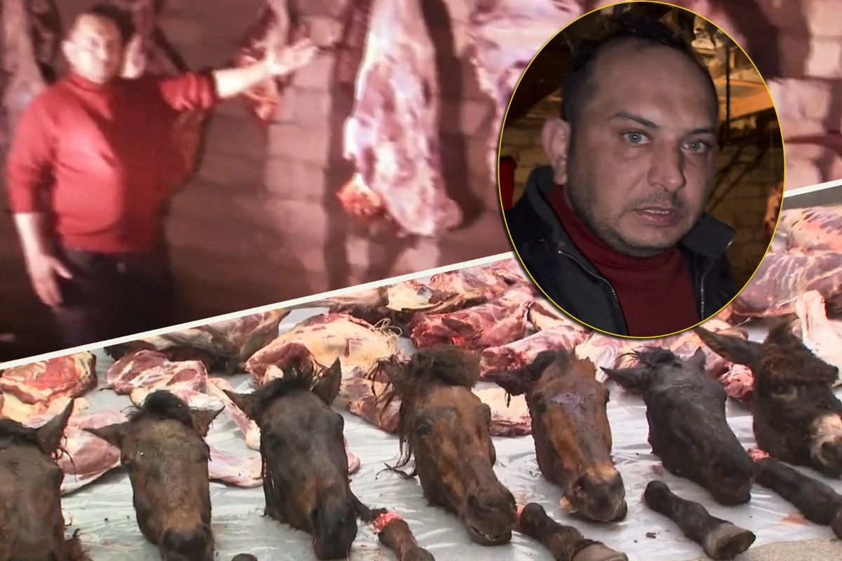 Polis ölü at və eşşək əti satan şəxsi ƏLƏ KEÇİRDİ - VİDEO