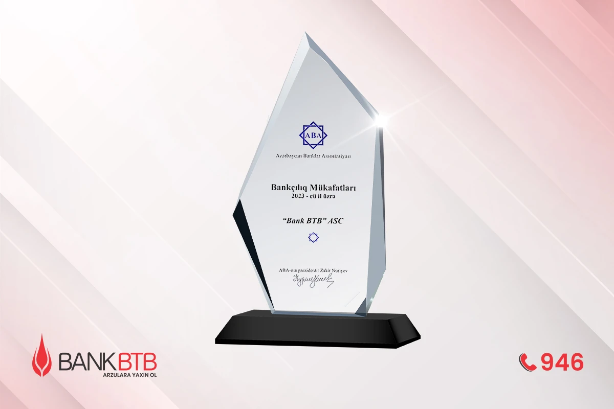 Bank BTB “Özünüməşğulluq Proqramında iştirak” nominasiyası üzrə mükafata layiq görüldü