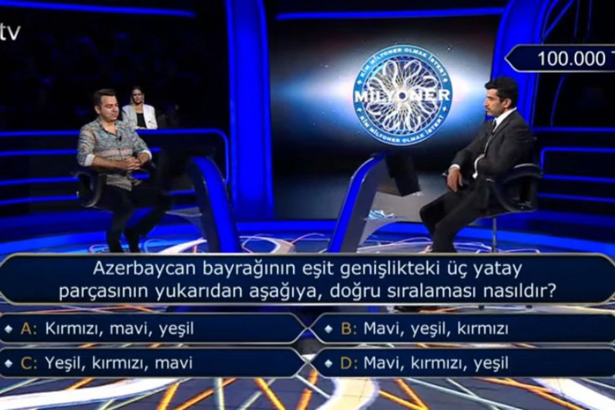Kim milyoner olmak isterdə Azərbaycan bayrağı ilə bağlı SUAL - VİDEO