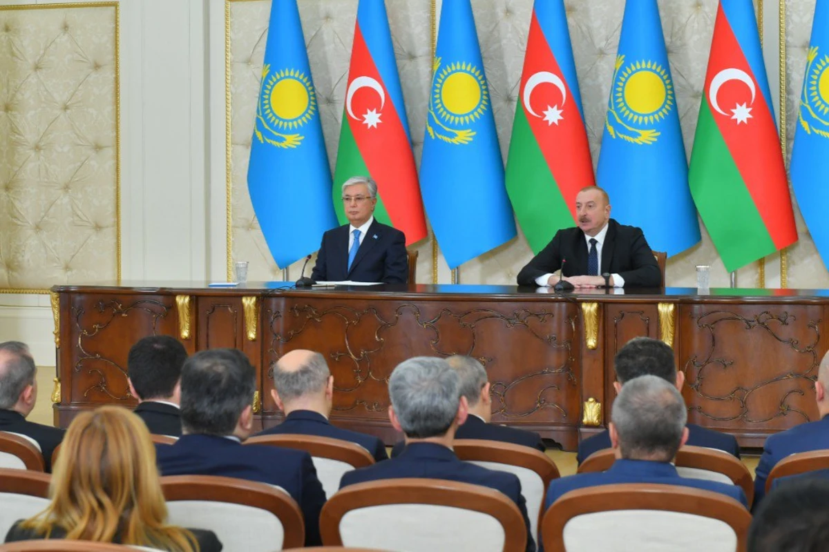 İlham Əliyev və Kasım-Jomart Tokayev mətbuata bəyanatlarla çıxış ediblər - YENİLƏNİB - FOTO