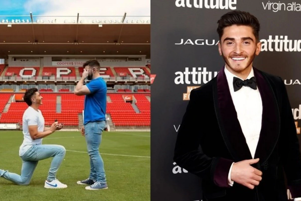 İlk homoseksual futbolçu nişanlandı - Stadionda evlilik təklifi etdi - FOTO