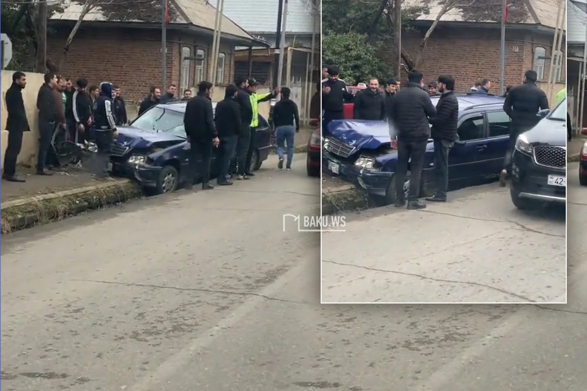 Mercedes упал в канаву - ВИДЕО