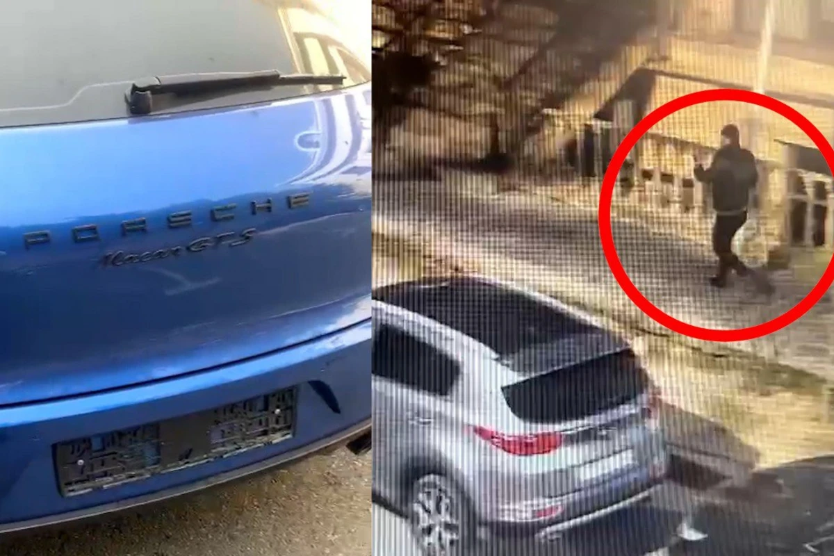 Bakıda “Porsche”-nin dövlət nömrə  nişanını oğurlayan şəxslər saxlanılıblar - FOTO