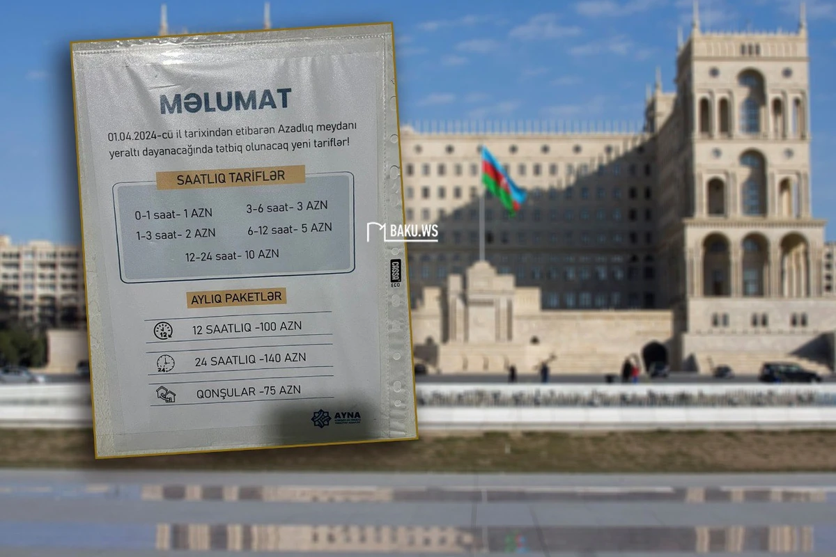 Azadlıq meydanının yeraltı avtomobil dayanacağında yeni PARKİNQ QİYMƏTLƏRİ - FOTO