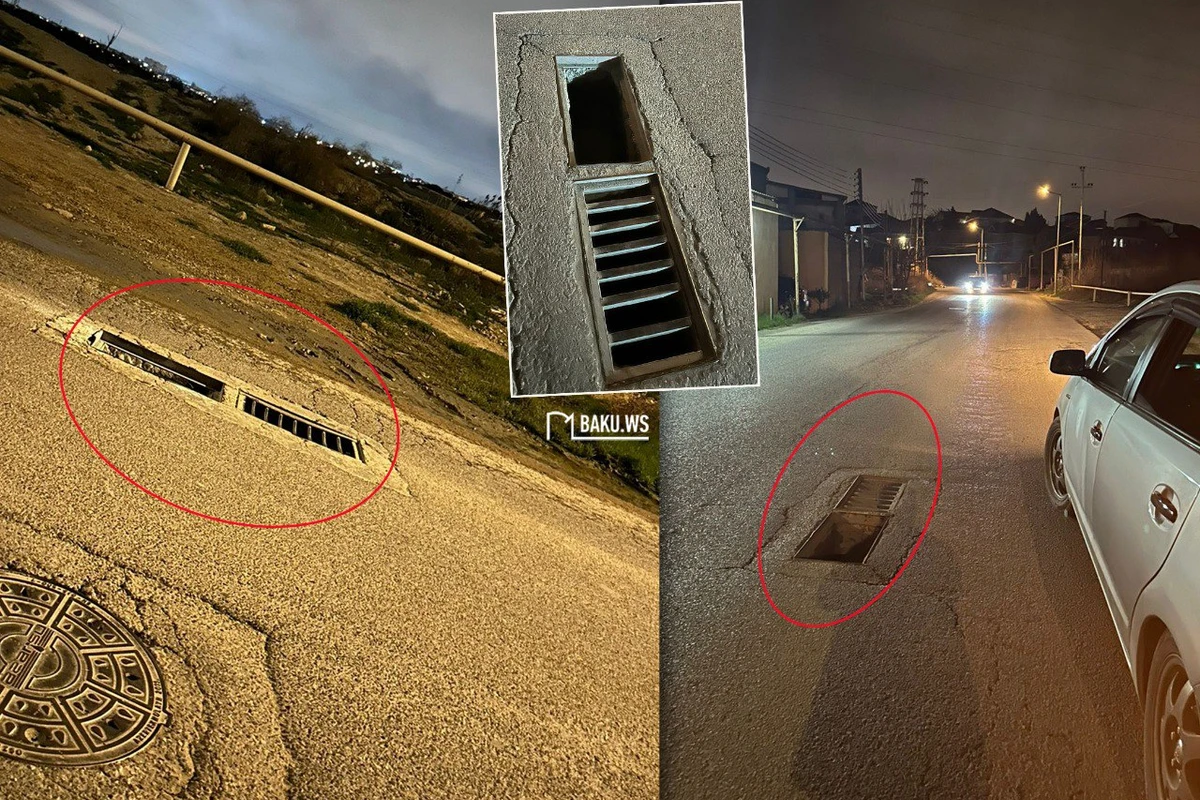 Qaraçuxurda yolun ortasındakı çala sürücülərə problem yaradır - FOTO\VİDEO
