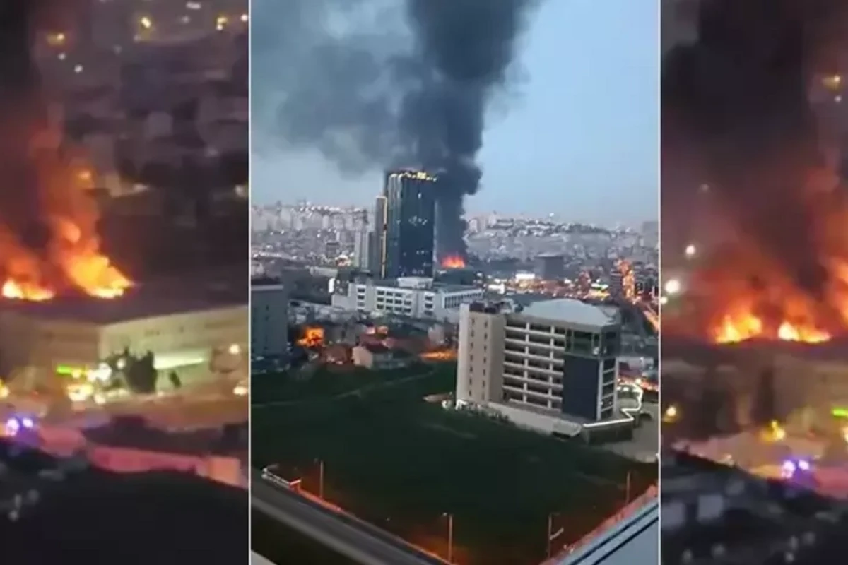 İstanbulda fabrikdə dəhşətli yanğın - İşçilərin içəridə qaldıqları ehtimal edilir - VİDEO
