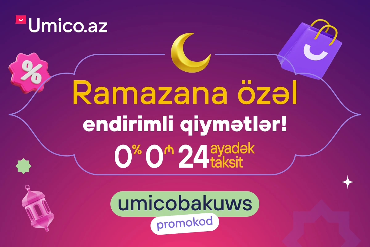 Hər bir məhsul 24 ayadək taksit ilə! Üstəgəl Endirimlər!