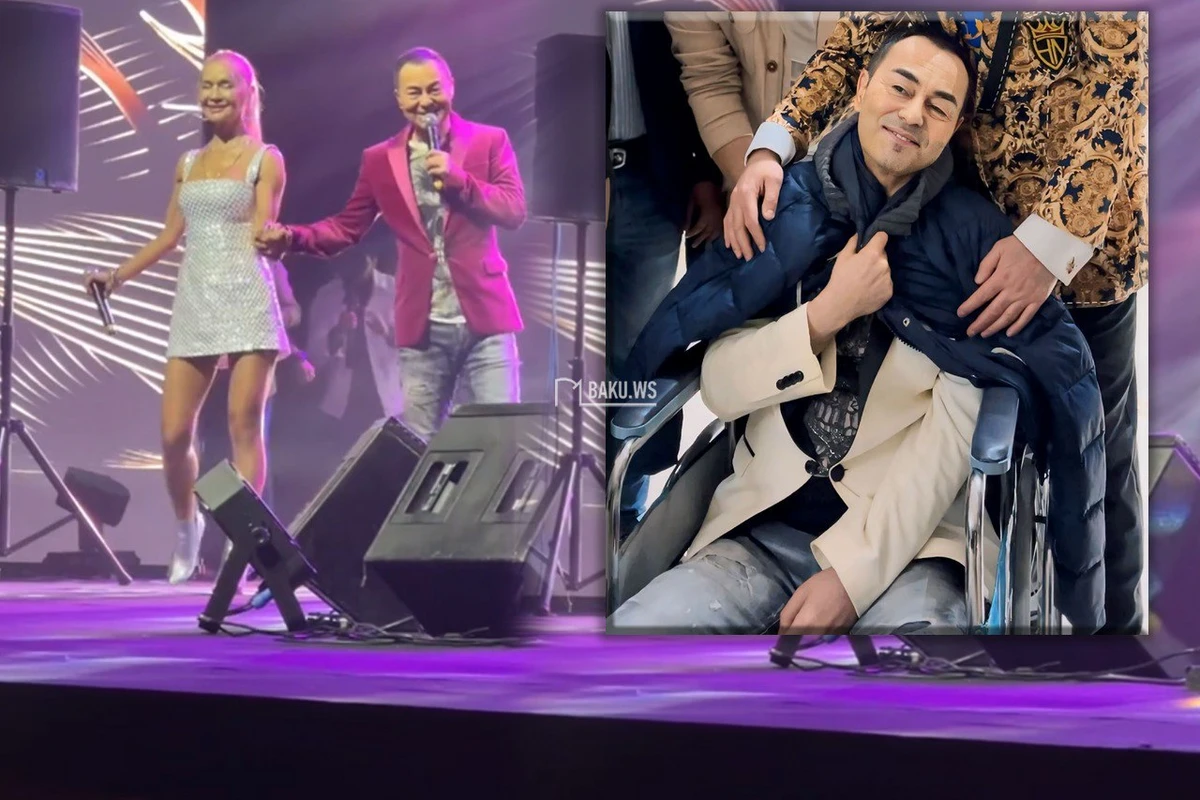 Bakıda konsert verən Serdar Ortaç yeriməkdə çətinlik çəkdi - FOTO/VİDEO