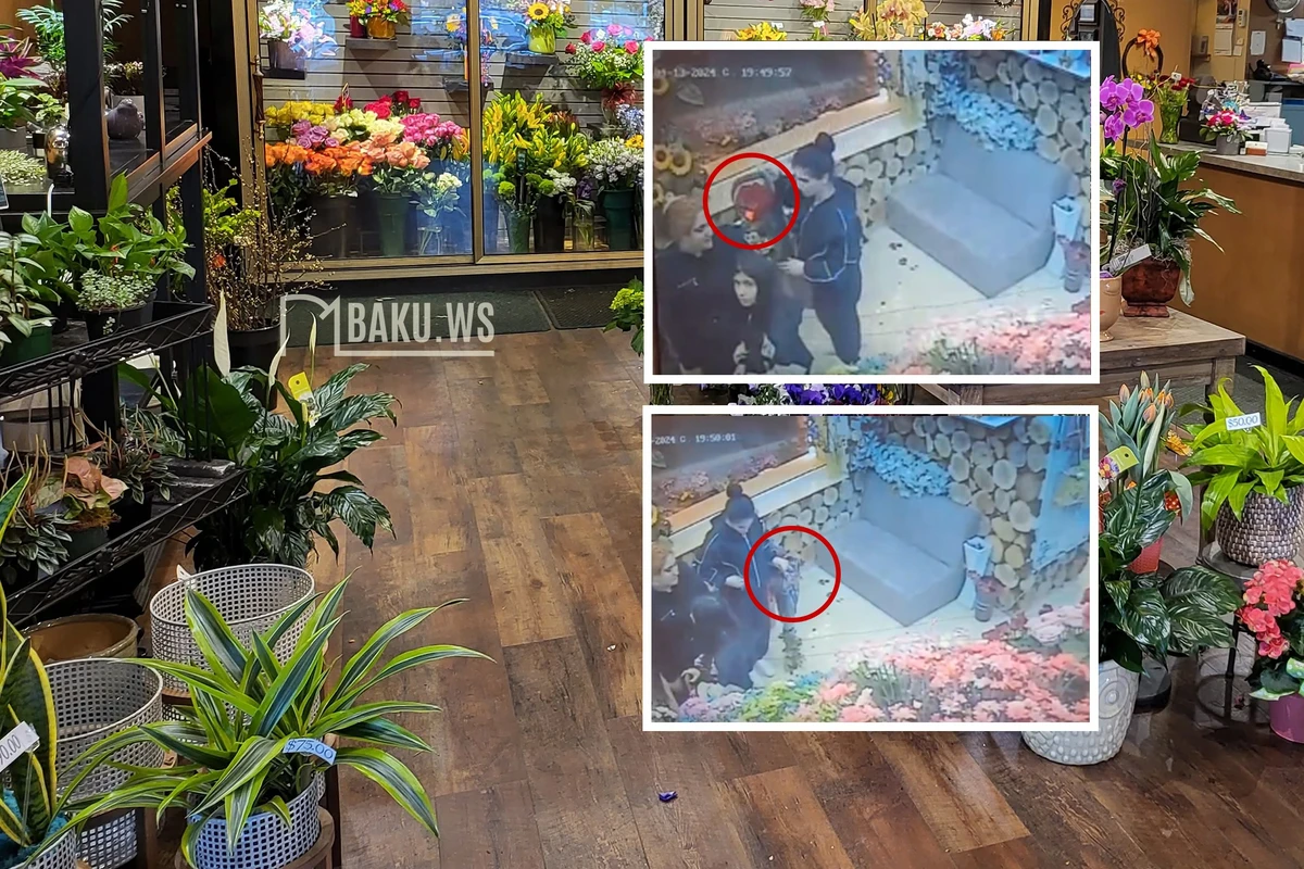 Bakıda gül dükanından 150 manatlıq buket OĞURLANDI - ANBAAN VİDEO