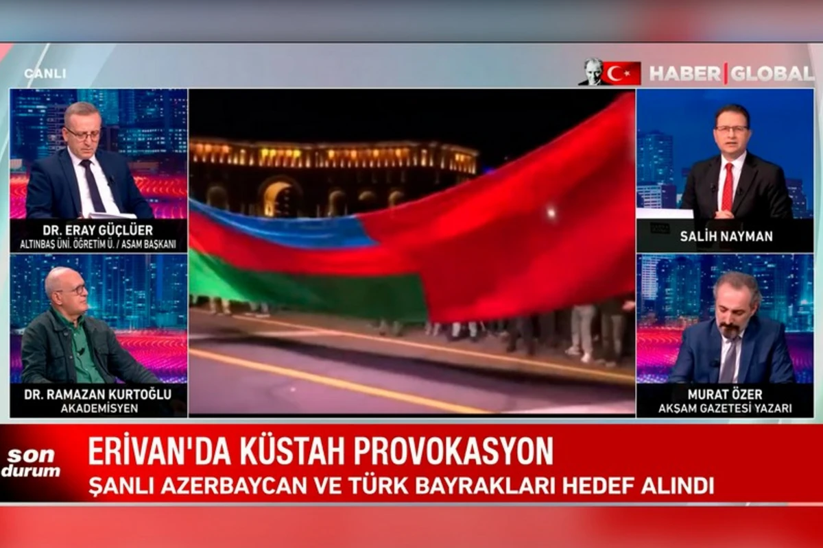 Haber Global: İrəvanda həyasız təxribat - Şanlı Azərbaycan və Türkiyə bayraqları hədəfə alınıb - VİDEO