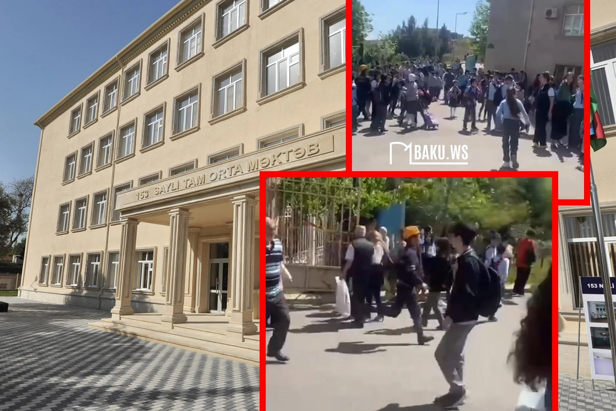 Bakının orta məktəbində yanğın olub, şagirdlər təxliyyə olunub - VİDEO - YENİLƏNİB