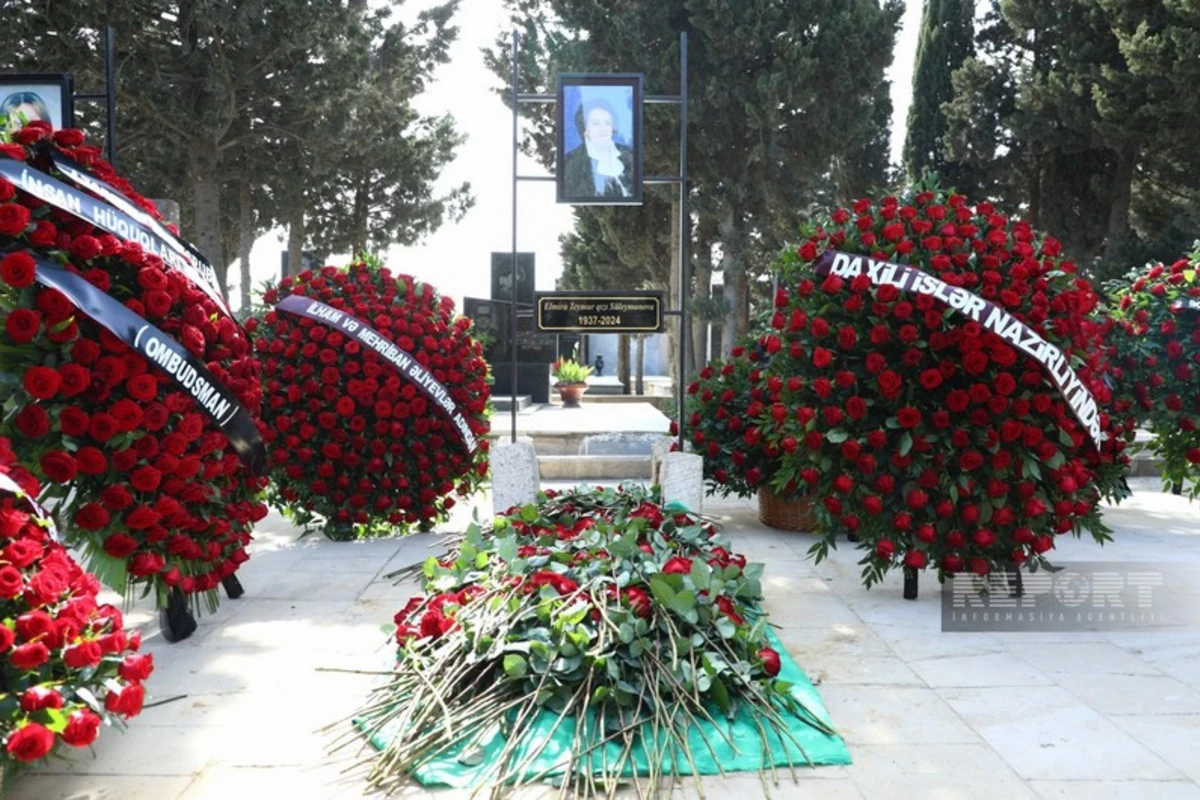 Prezident və birinci xanım Elmira Süleymanovanın dəfn mərasiminə əklil göndərib