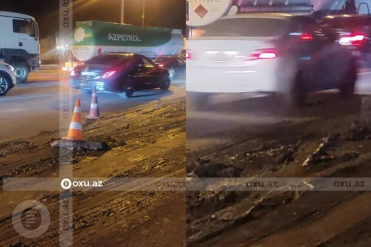DİQQƏT: Daha bir yola bitum dağıldı - Təhlükəli vəziyyət yarandı