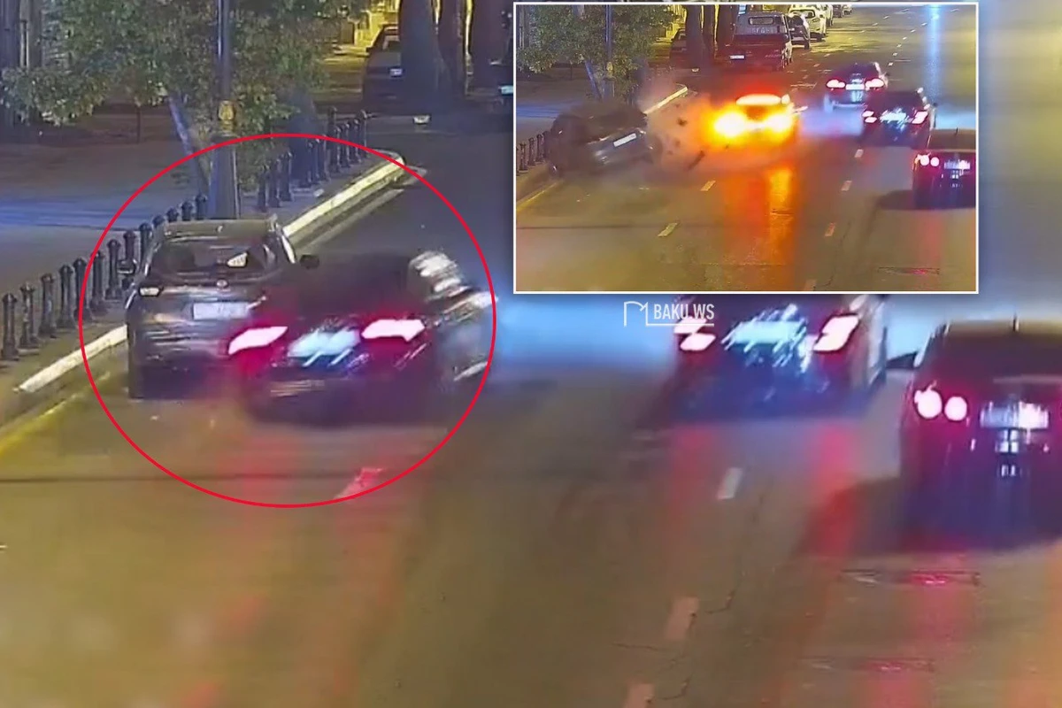 Ночные гонки в столице закончились повреждением 9 автомобилей - ВИДЕО
