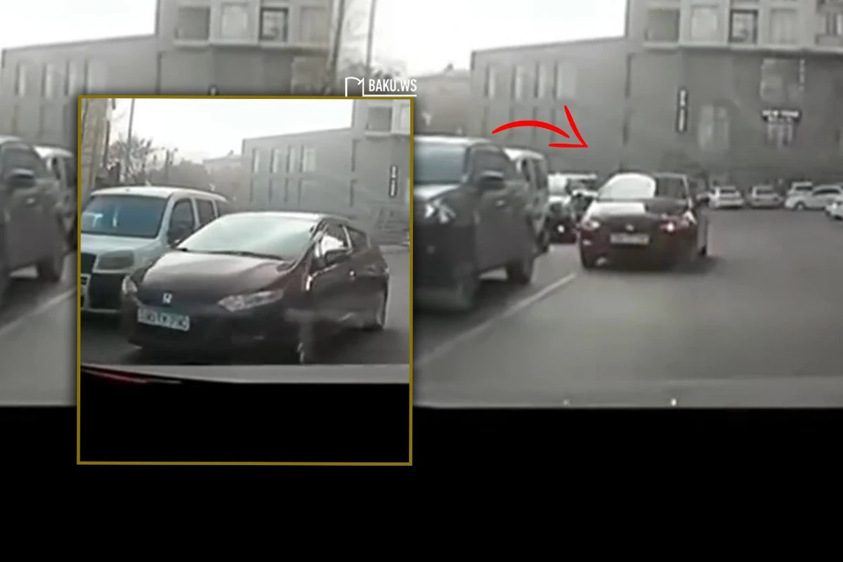 Водитель проучил нарушителей, выехавших на встречную полосу в Баку - ВИДЕО