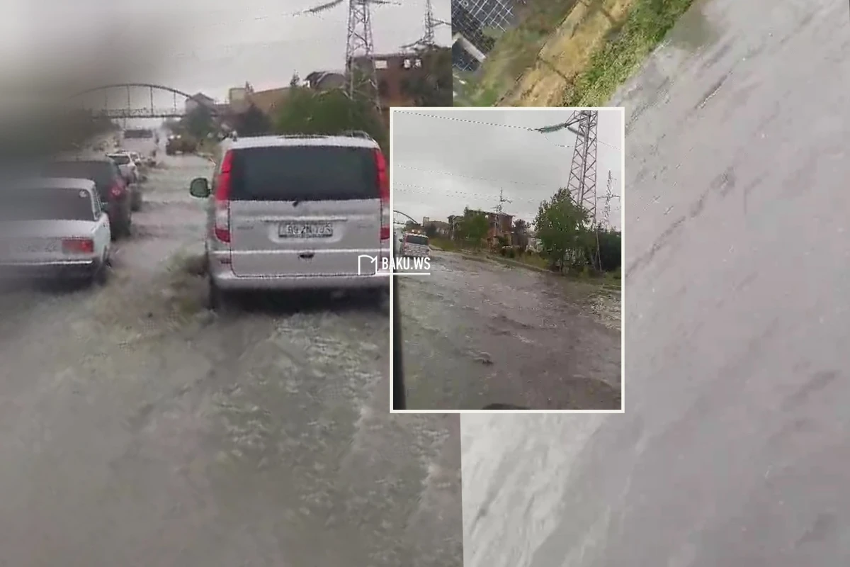 Дождь затопил дороги Баку: водители оказались в ловушке - ВИДЕО