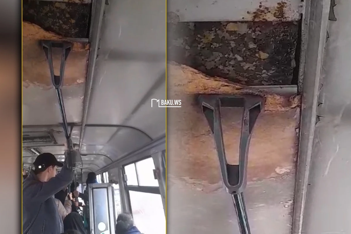 Bakıda tavanından içəri su daman avtobusla bağlı tədbir görüldü - VİDEO - YENİLƏNİB