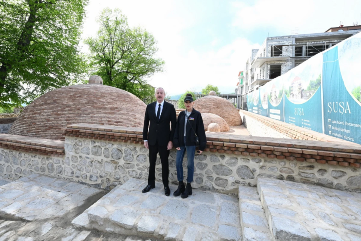 Şuşada Şirin su hamamının bərpadan sonra açılışı olub - YENİLƏNİB + FOTO