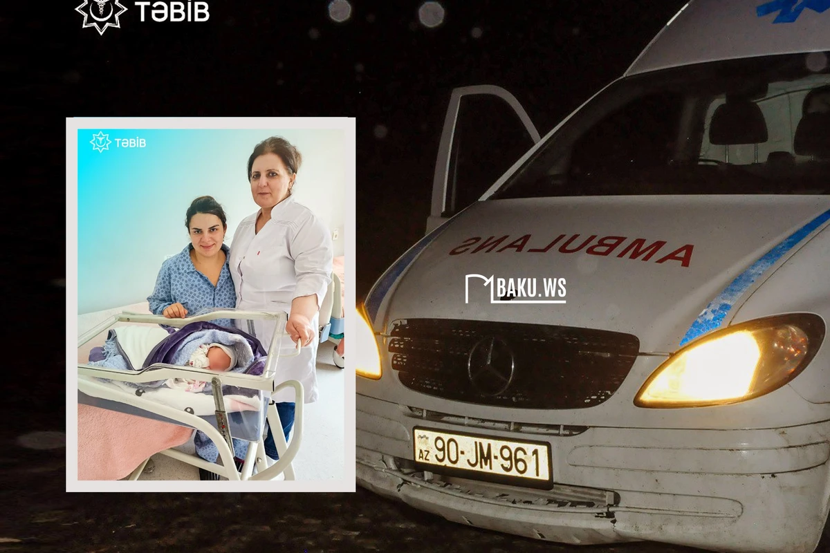 Azərbaycanda təcili tibbi yardım avtomobilində uşaq doğuldu- FOTO