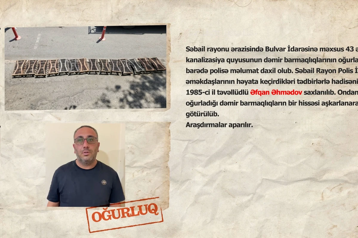 Bakıda kanalizasiya quyularından oğurluq edilib - FOTO