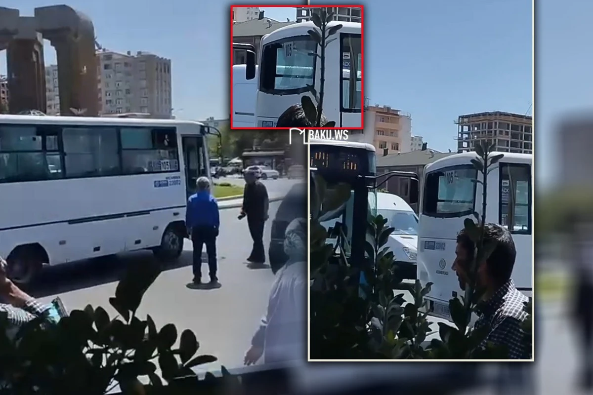 Bakıda iki avtobus bir-birinə çırpıldı - VİDEO