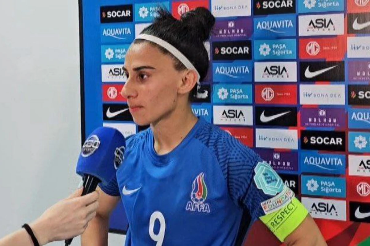 Qadın futbolu millimizin kapitanı Sevinc Cəfərzadənin qələbə çıxışı - VİDEO