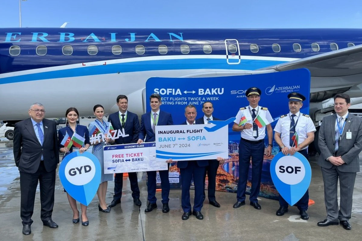 Bakı-Sofiya reysinin ilk təyyarəsi Bolqarıstanın paytaxtına eniş edib - FOTO