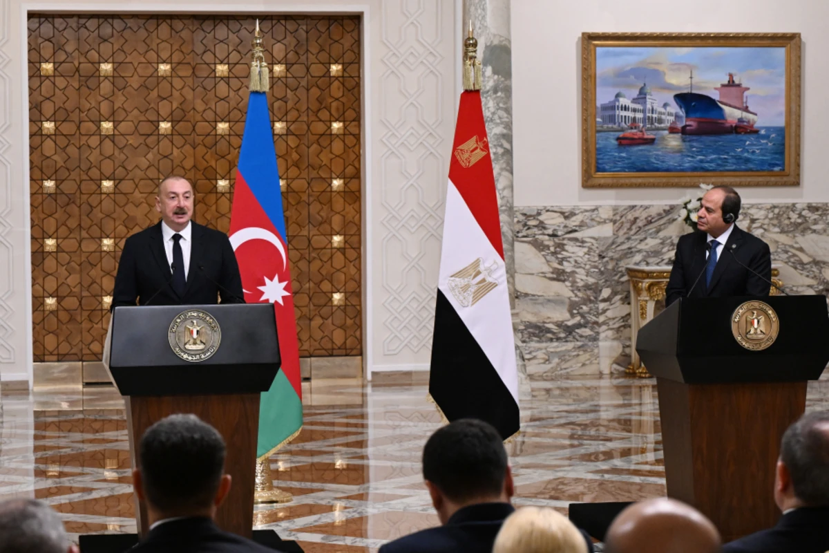 Президенты Азербайджана и Египта выступили с заявлениями для прессы - ФОТО