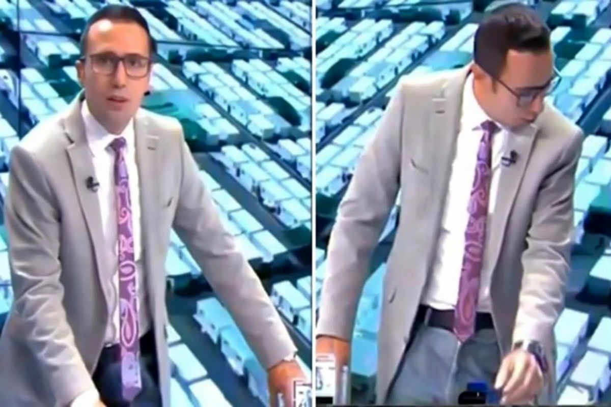 Землетрясение застало телеведущего врасплох - ВИДЕО