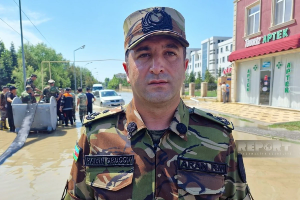FHN rəsmisi: Yağış suları Yevlaxda ən çox mərkəzi xəstəxanaya ziyan vurub