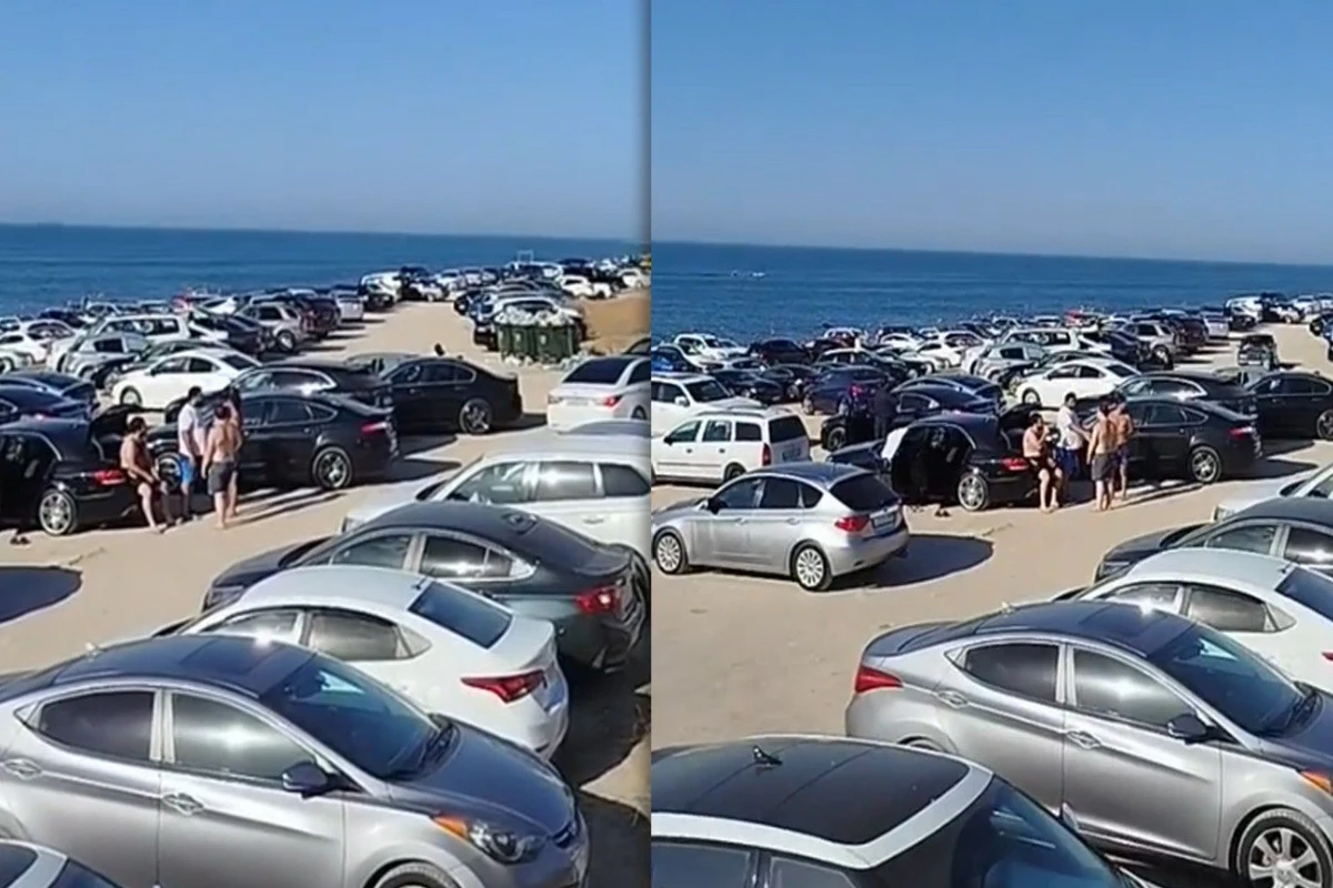 Автомобильный пляж в Бильгя вызвал недовольство отдыхающих - ВИДЕО