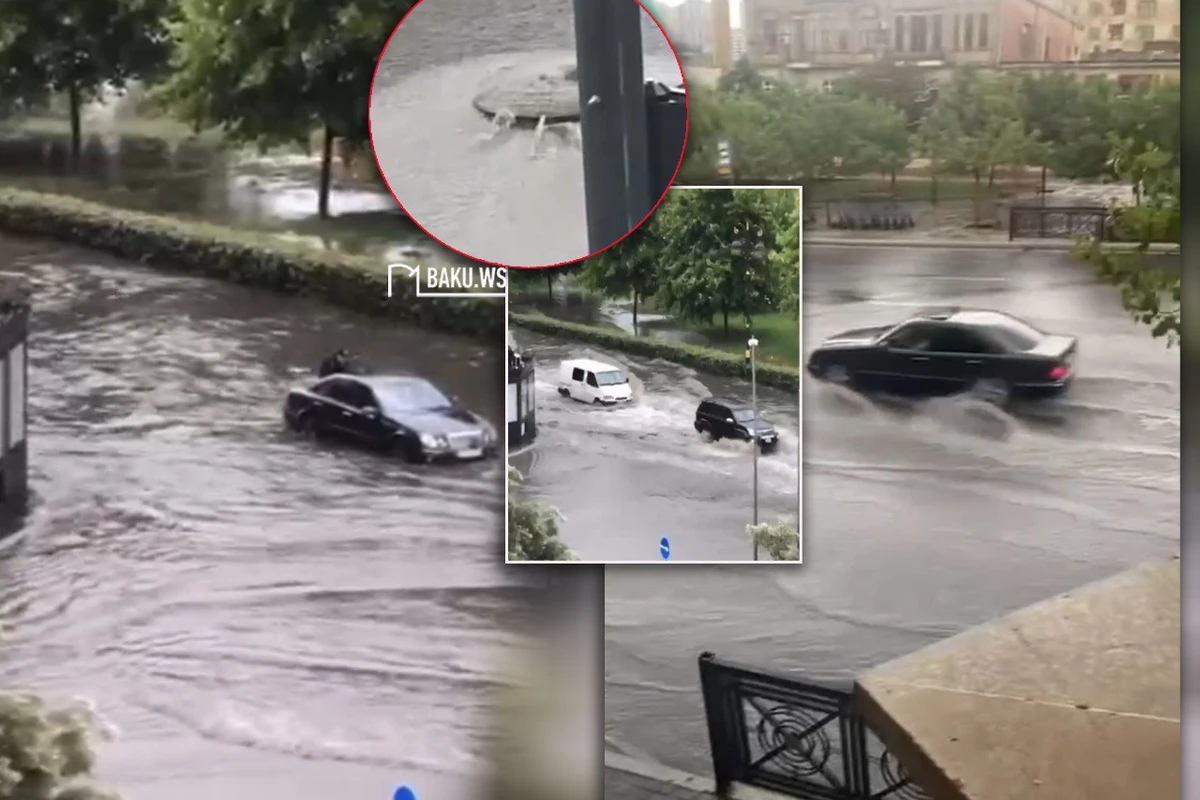 Ливень в Баку: некоторые улицы оказались под водой - ВИДЕО