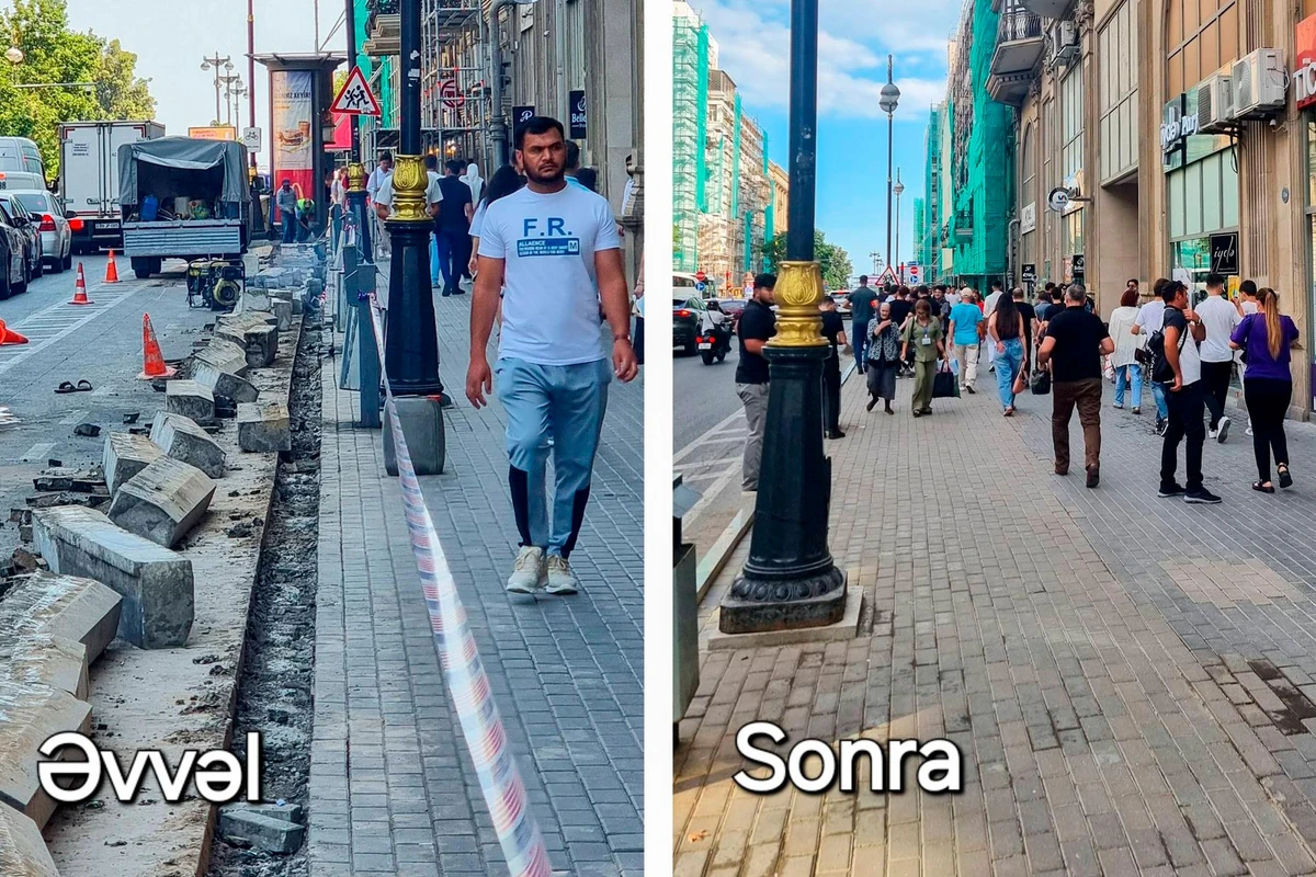 Перед станцией метро Сахиль расширили тротуар
