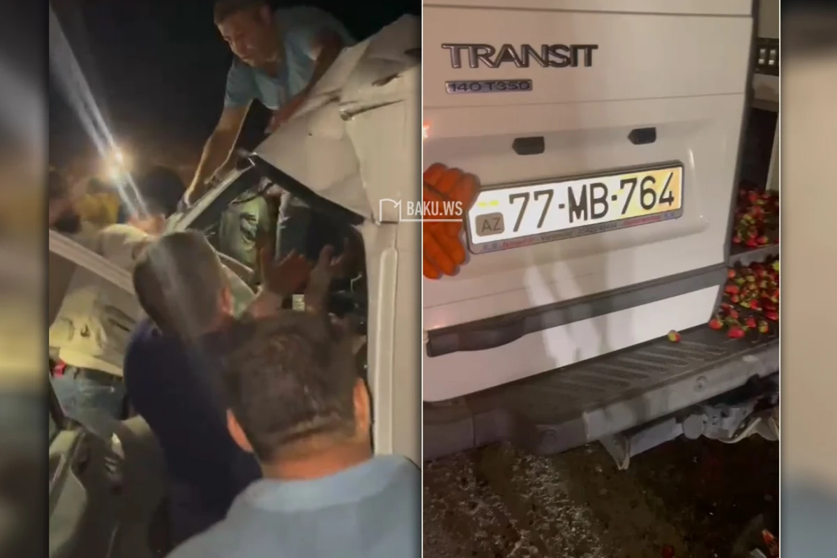 Bakı-Qazax yolunda AĞIR QƏZA: Fordla KamAZ toqquşdu - VİDEO