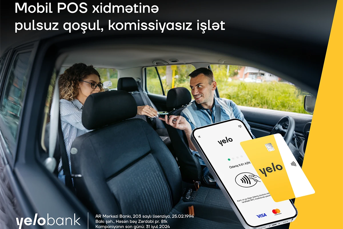 Yelo Mobil POS xidmətinə pulsuz qoşul, pulsuz istifadə et!
Yelo Mobil POS xidmətinə pulsuz qoşul, pulsuz istifadə et!