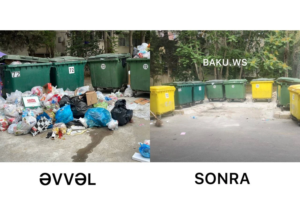 Bakıda zibilliyə dönən küçə təmizləndi - ƏVVƏL/SONRA