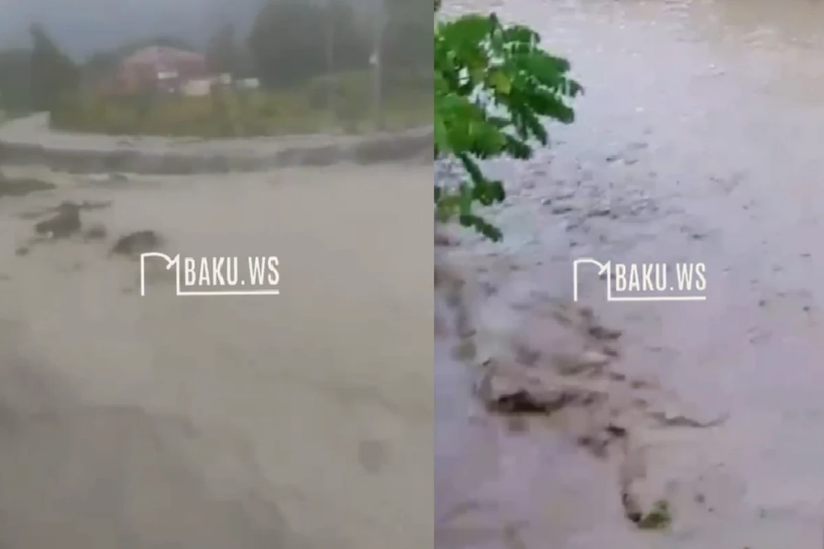 Oğuza güclü yağışdan sonra sel gəlib - VİDEO Oğuza güclü yağışdan sonra sel gəlib - VİDEO